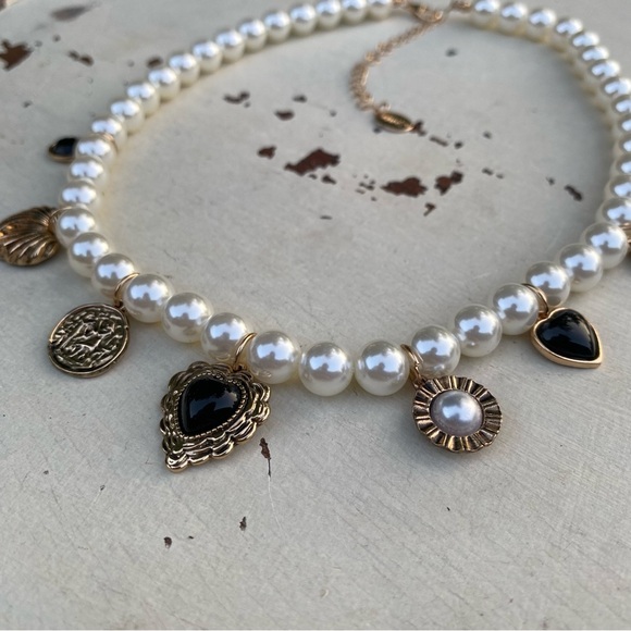 Claire's Pearl with Charms Necklace - Picture 1 of 5